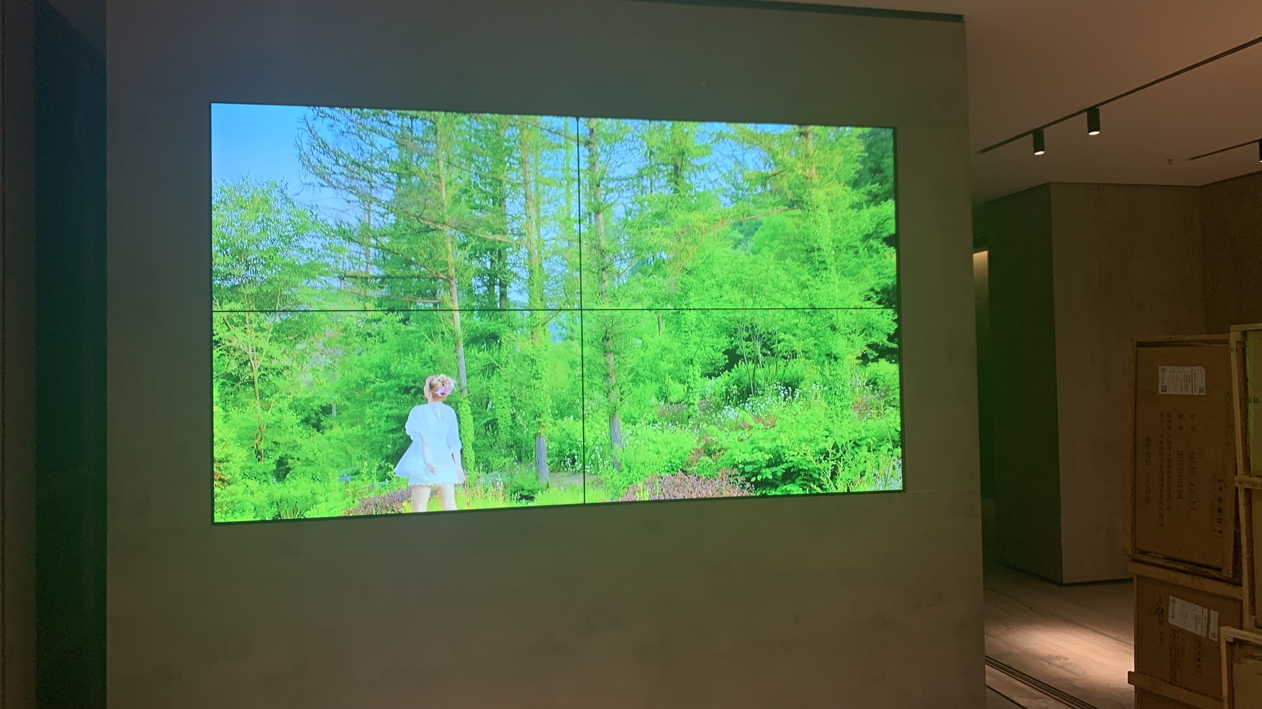 55寸液晶拼接屏-前維護(hù)支架-東莞市塘廈安裝項目